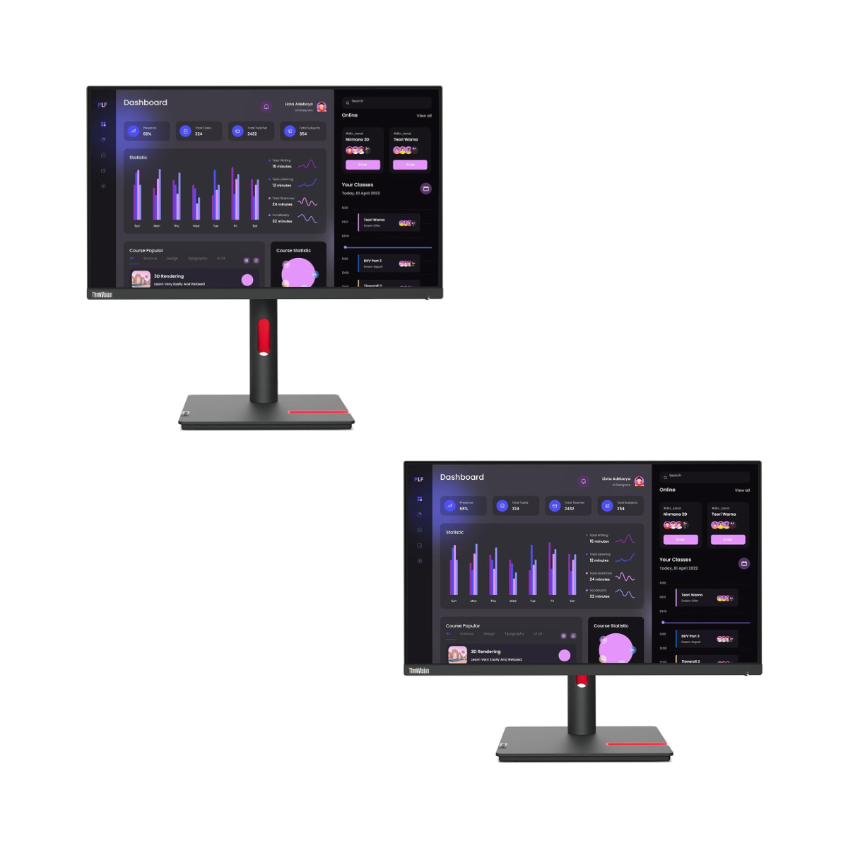 Monitor Lenovo ThinkVision T24i-30 IPS 16:9 Full HD ThinkVision 23,8" | VGA | HDMI | DisplayPort