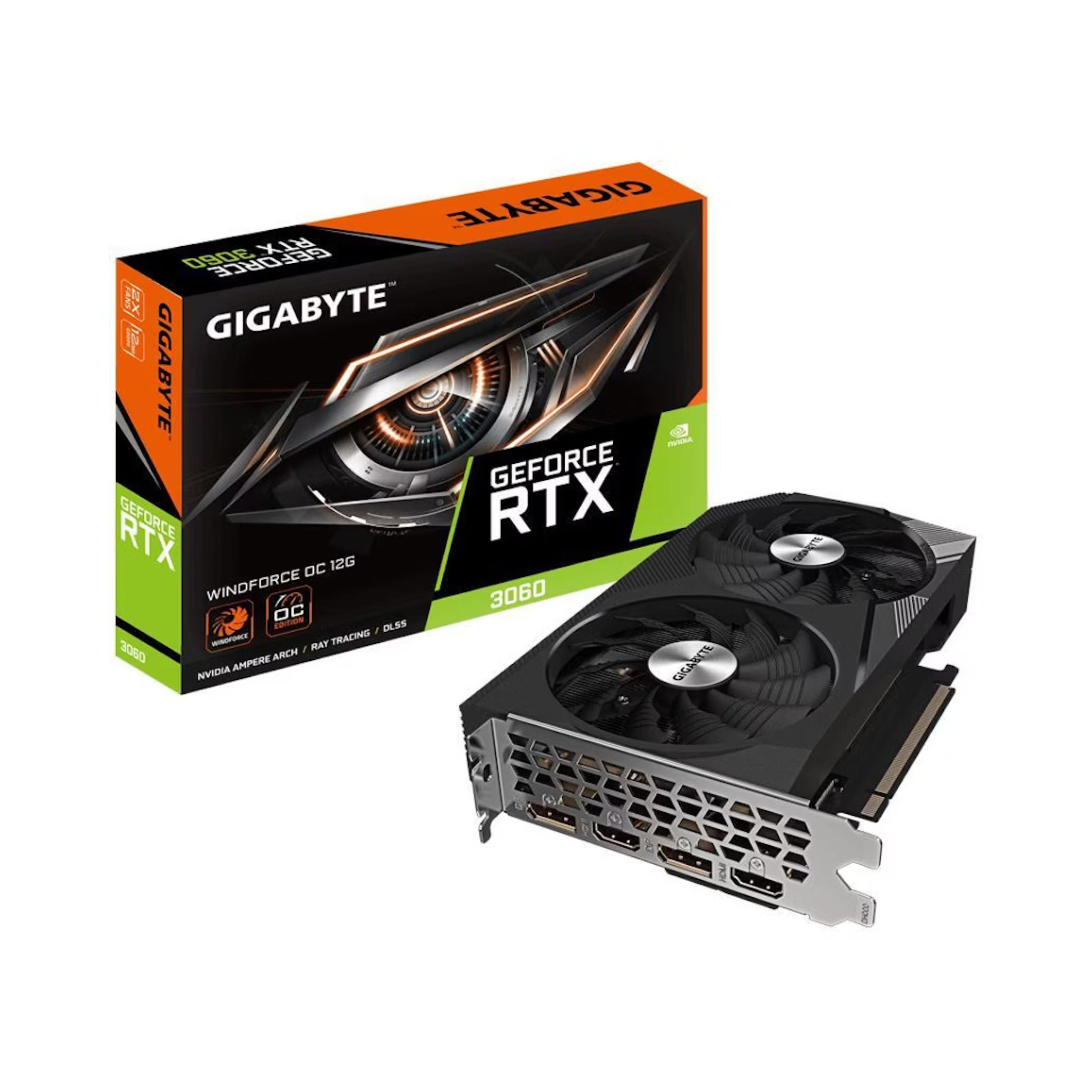 Gigabyte GeForce RTX 3060 WindForce OC 12G Geração 2 | 12GB GDDR6 | LHR