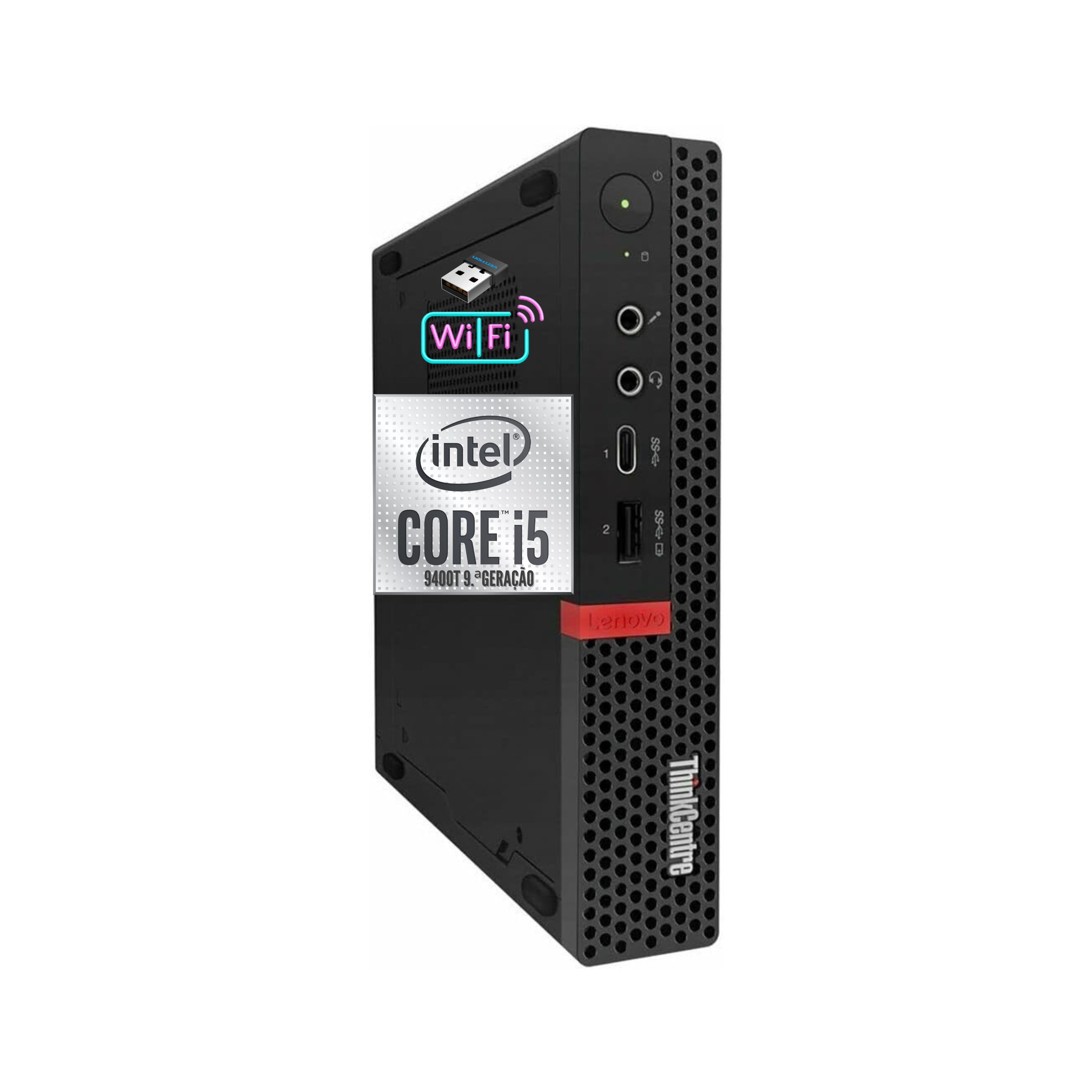 Lenovo ThinkCentre M920q Mini i5 (9400T) 8GB RAM 256GB SSD | 3.ª puerto VGA | Wi-Fi Windows 11 Pro