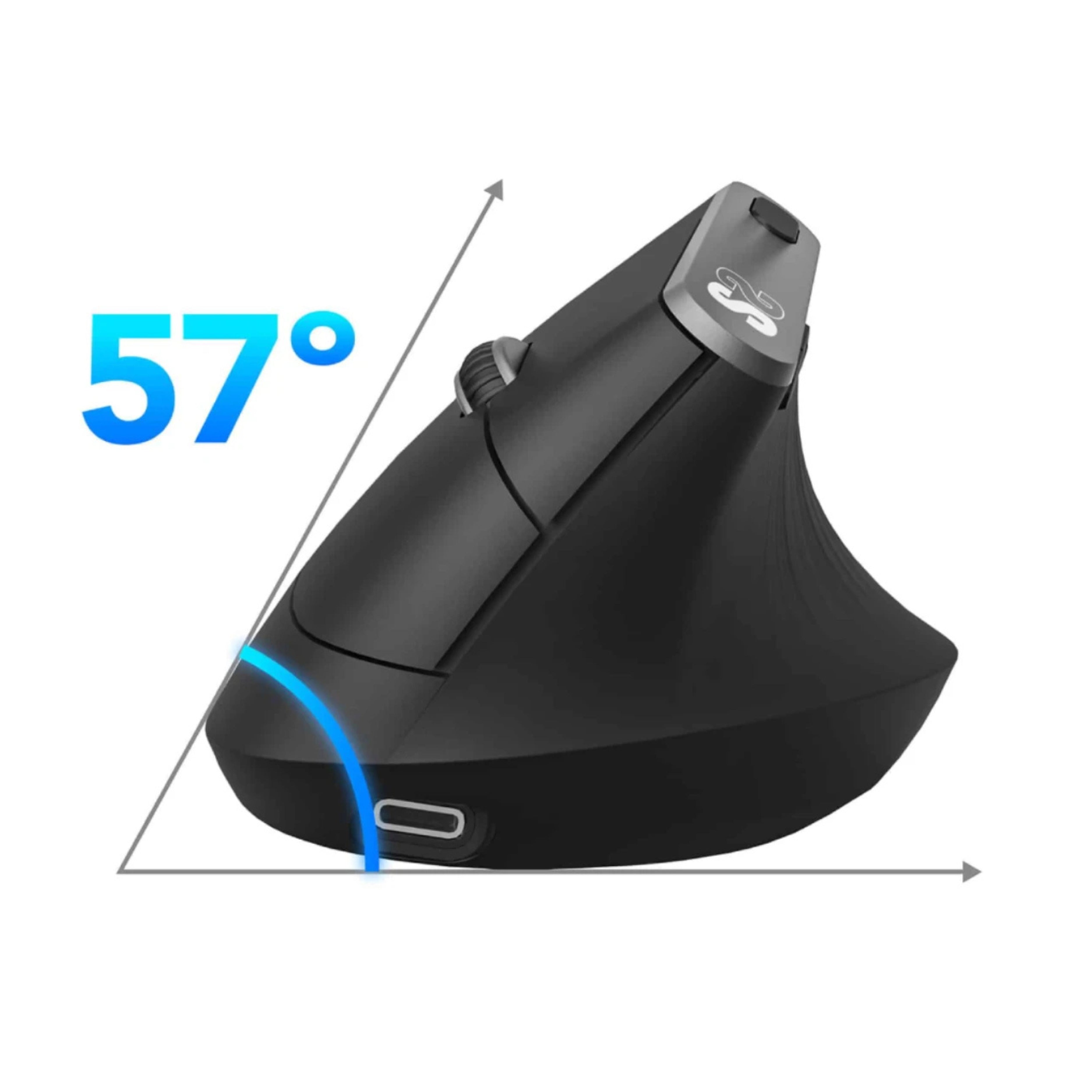 Ratón Subblim Ergo Inalámbrico Vertical Negro Dual Bluetooth 5.2 y Receptor USB-A 2.4 GHz | 4000 ppp