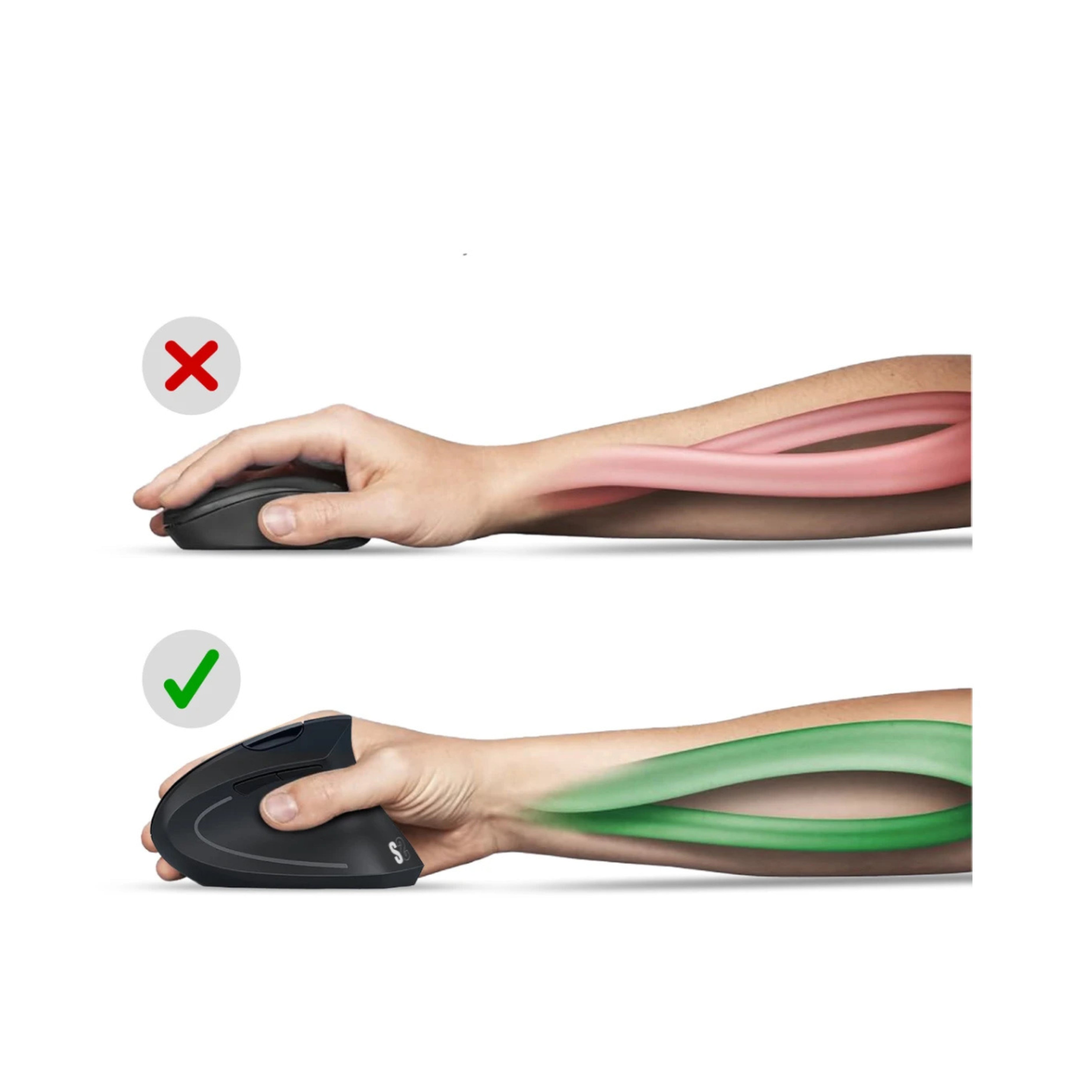 Ratón Subblim Ergo Inalámbrico Vertical Negro Dual Bluetooth 5.2 y Receptor USB-A 2.4 GHz | 4000 ppp