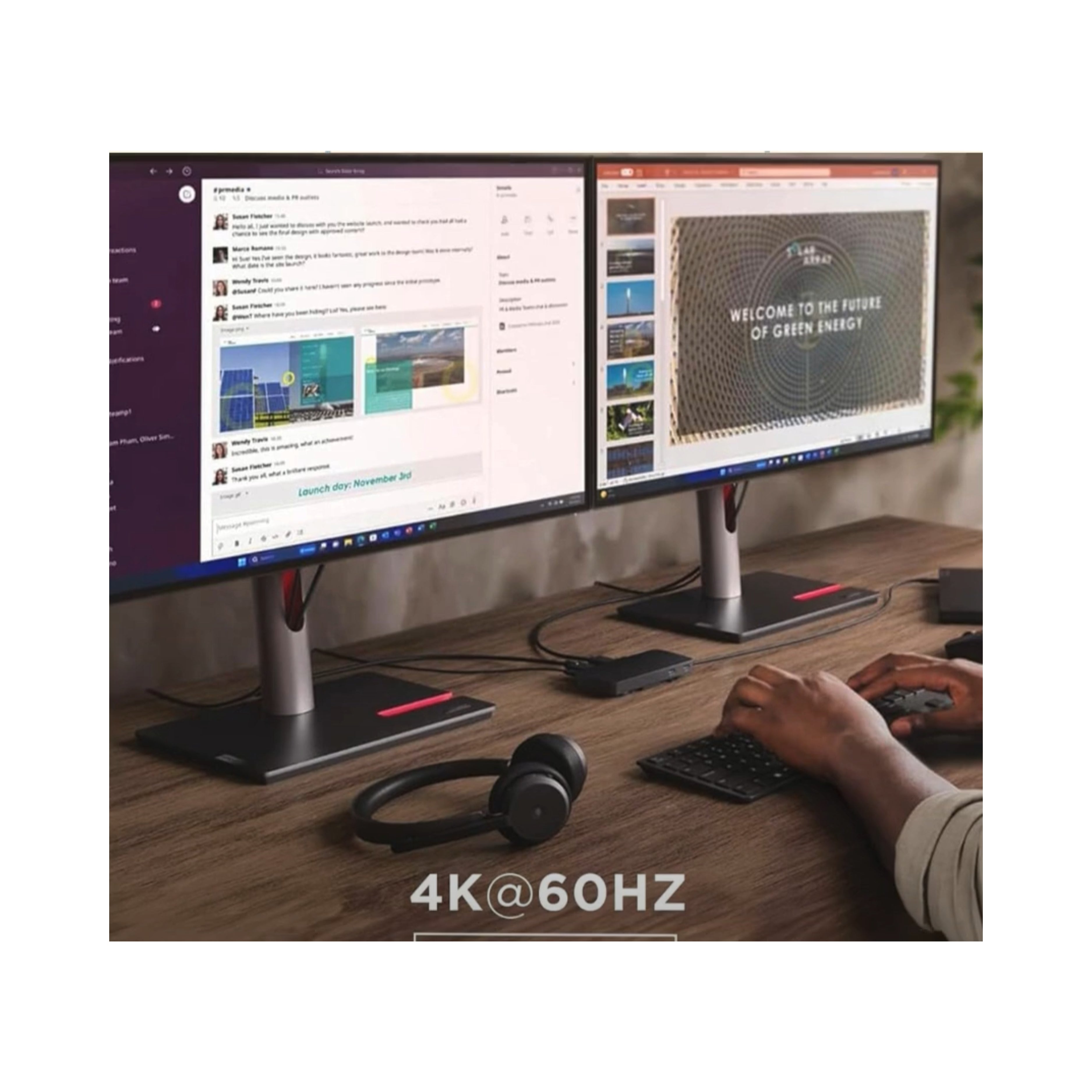 Travel Dock USB-C Dual Display para HDMI | DisplayPort™ | HDMI | USB-A | USB-C | RJ-45