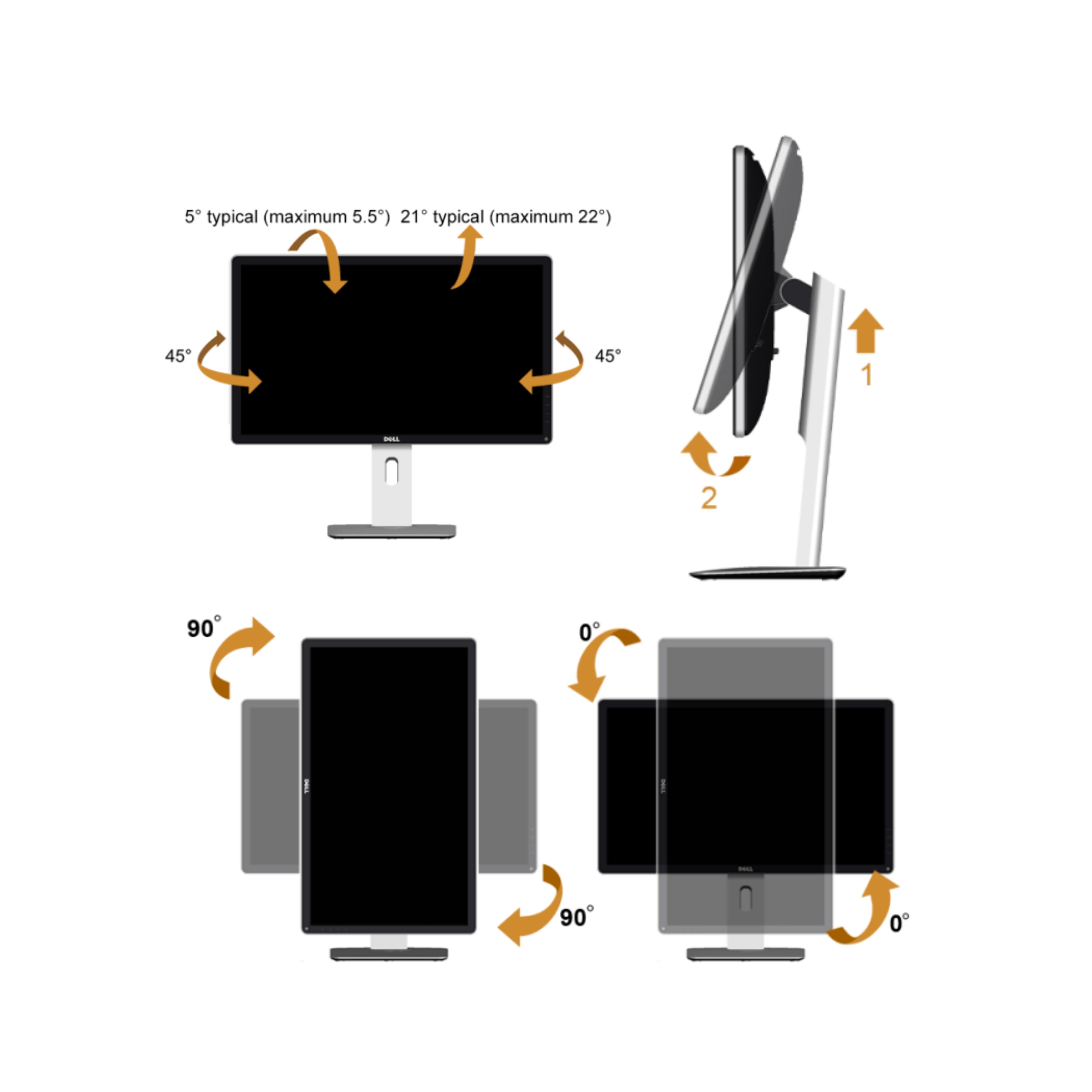 Monitor Dell de 24" | DisplayPort™ | VGA | DVI