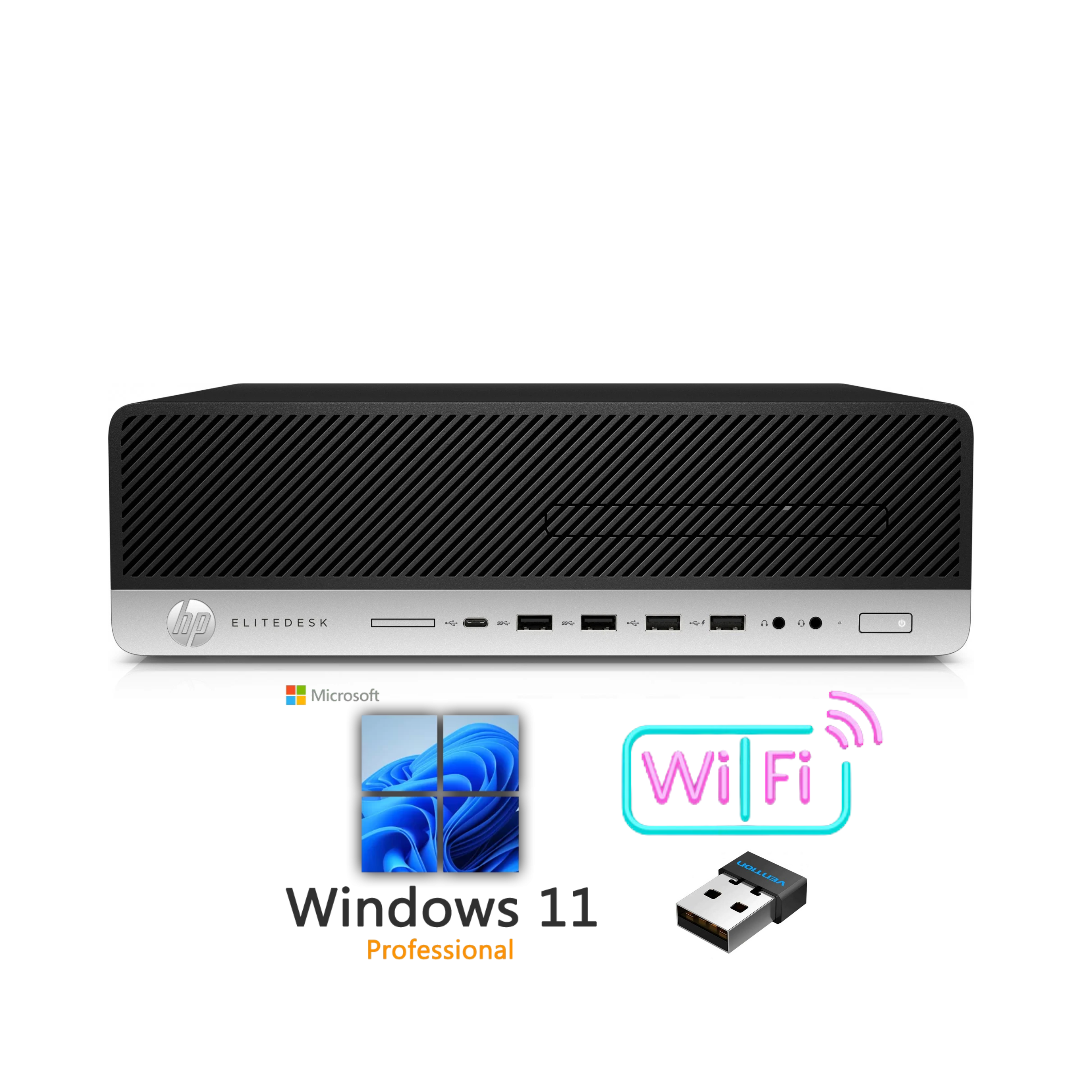 HP EliteDesk 800 G4 SFF i5 (8500T) 16GB RAM 512GB SSD Wi-Fi Windows 11 Pro