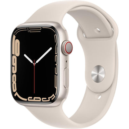 Apple Watch (Series 7) 2021 GPS + Celular 45 - Alumínio Luz das estrelas - Bracelete desportiva Luz das estrelas