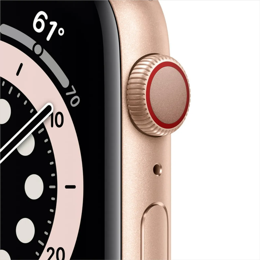 Apple Watch Series 6 (GPS+Cellular, 40mm) - Dourado com bracelete desportiva Rosa-Areia
