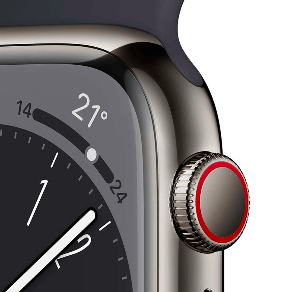 Apple Watch Series 8 (GPS+Cellular, 45mm) - Graphite Stainless Steel with Midnight Sport Strap