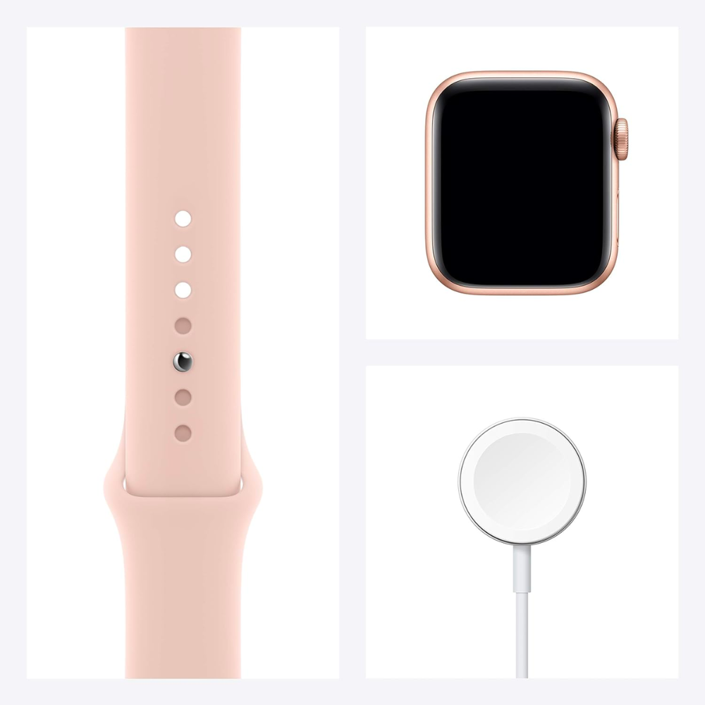 Apple Watch Series 6 (GPS+Cellular, 44 mm) - Dorado con correa deportiva rosa arena