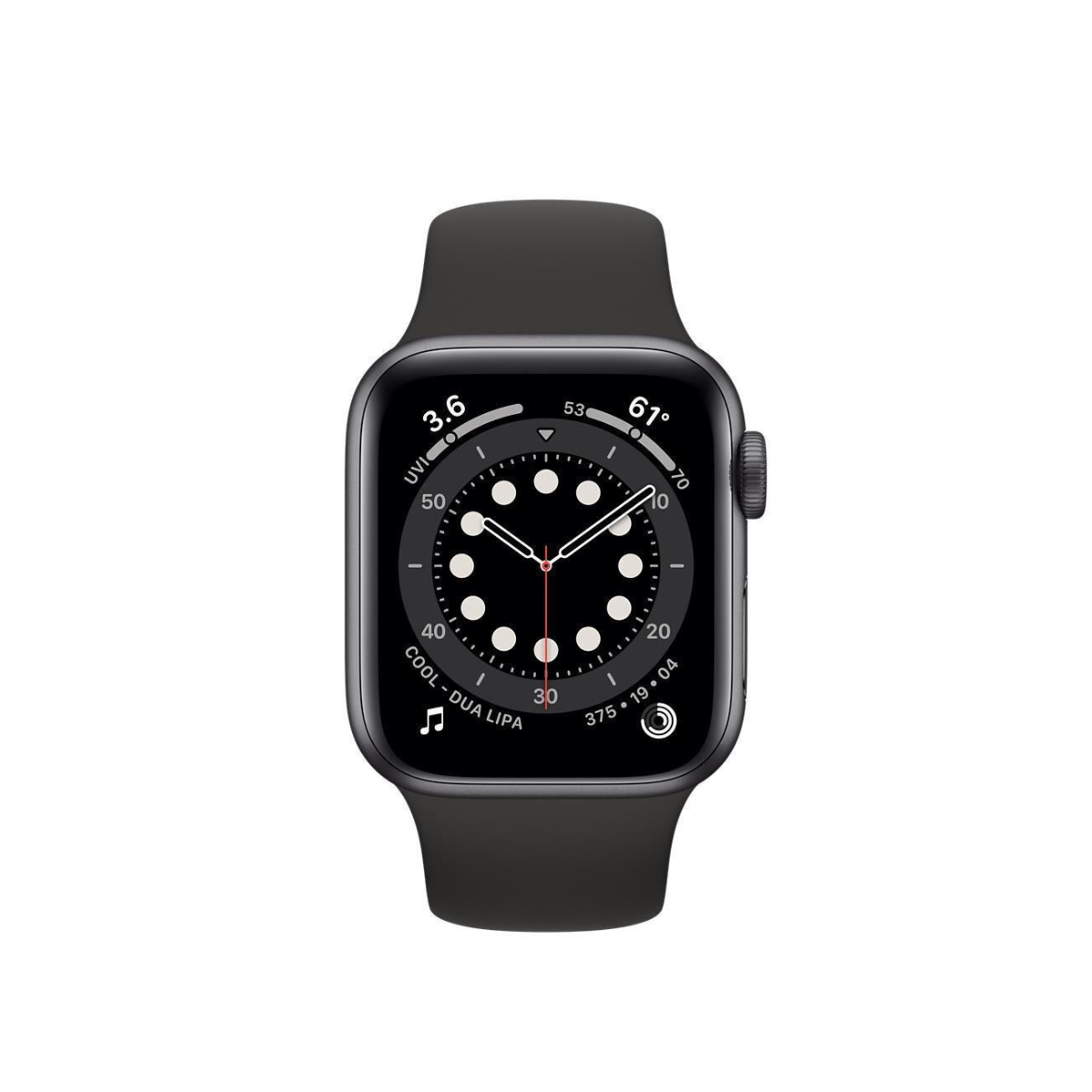Apple Watch Series 6 Alumínio (GPS+Cellular, 40mm) - Cinzento sideral - Bracelete desportiva Preto