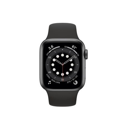 Apple Watch Series 6 Aluminum (GPS+Cellular, 40mm) - Space Gray - Black Sport Strap