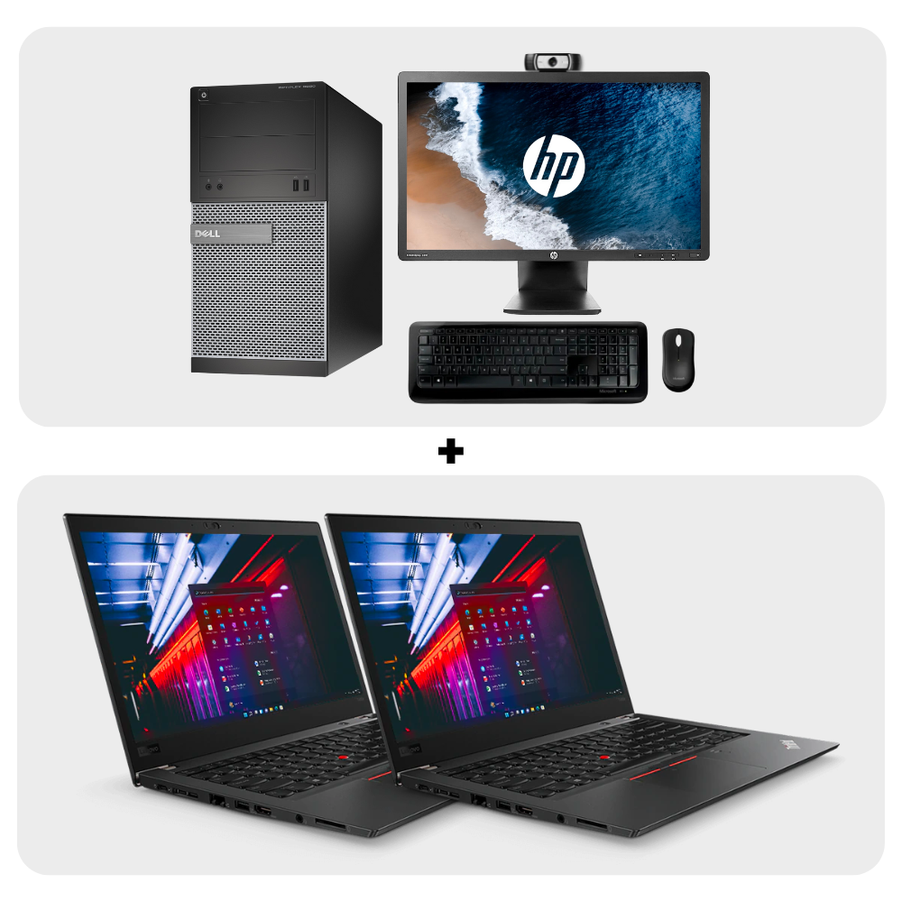 Pack Dell OptiPlex 3020 MT (1 uni) + Lenovo ThinkPad T480s (2 uni)