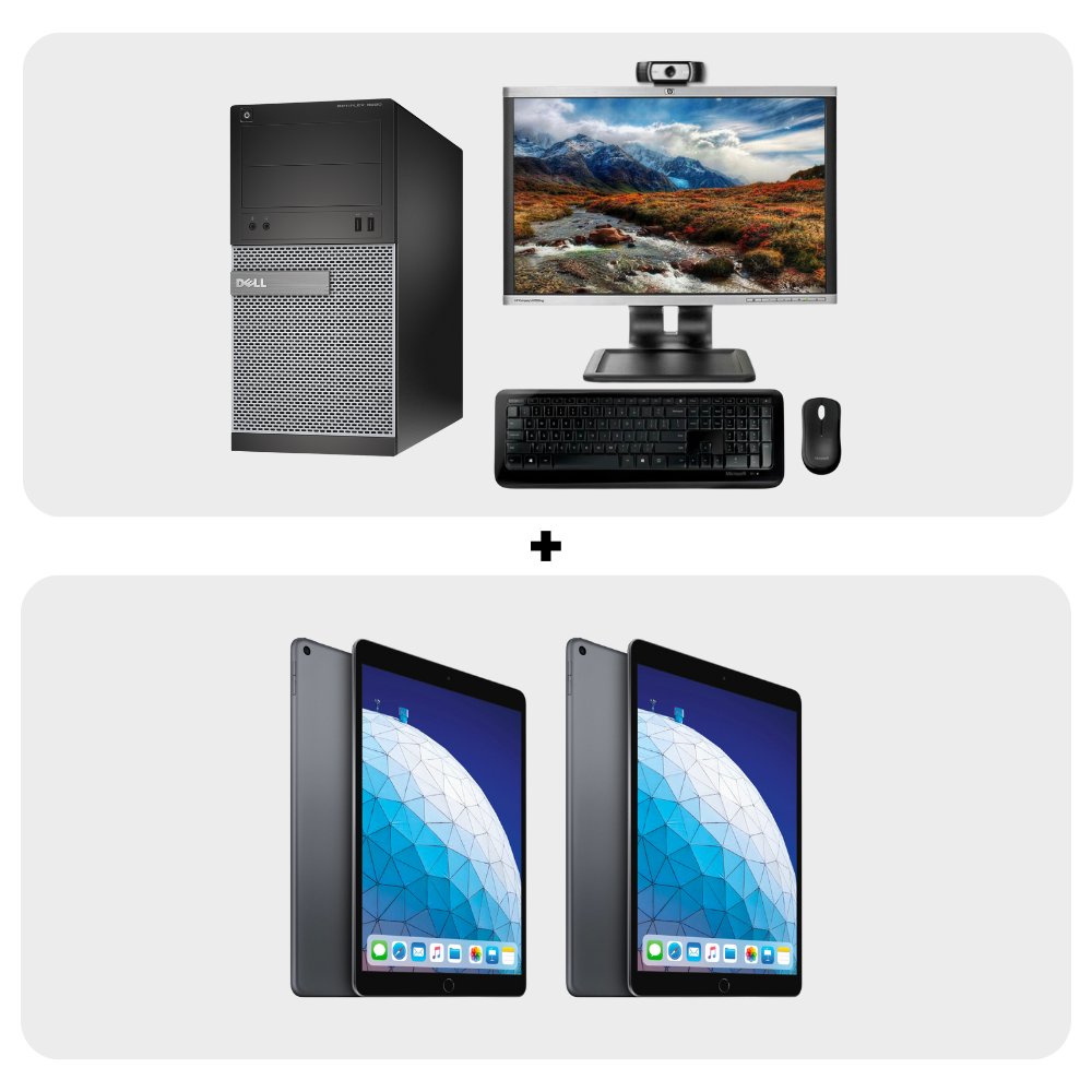 Pack <tc>Dell</tc>  OptiPlex 3020 MT (1 ud) + iPad Air (2 uds)