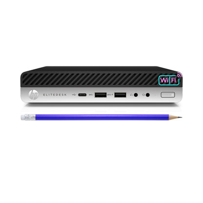 HP EliteDesk 800 G4 Mini i5 (8500T) 8GB RAM 256GB SSD | Option 3ème port VGA | Wi-Fi | Windows 11 Pro