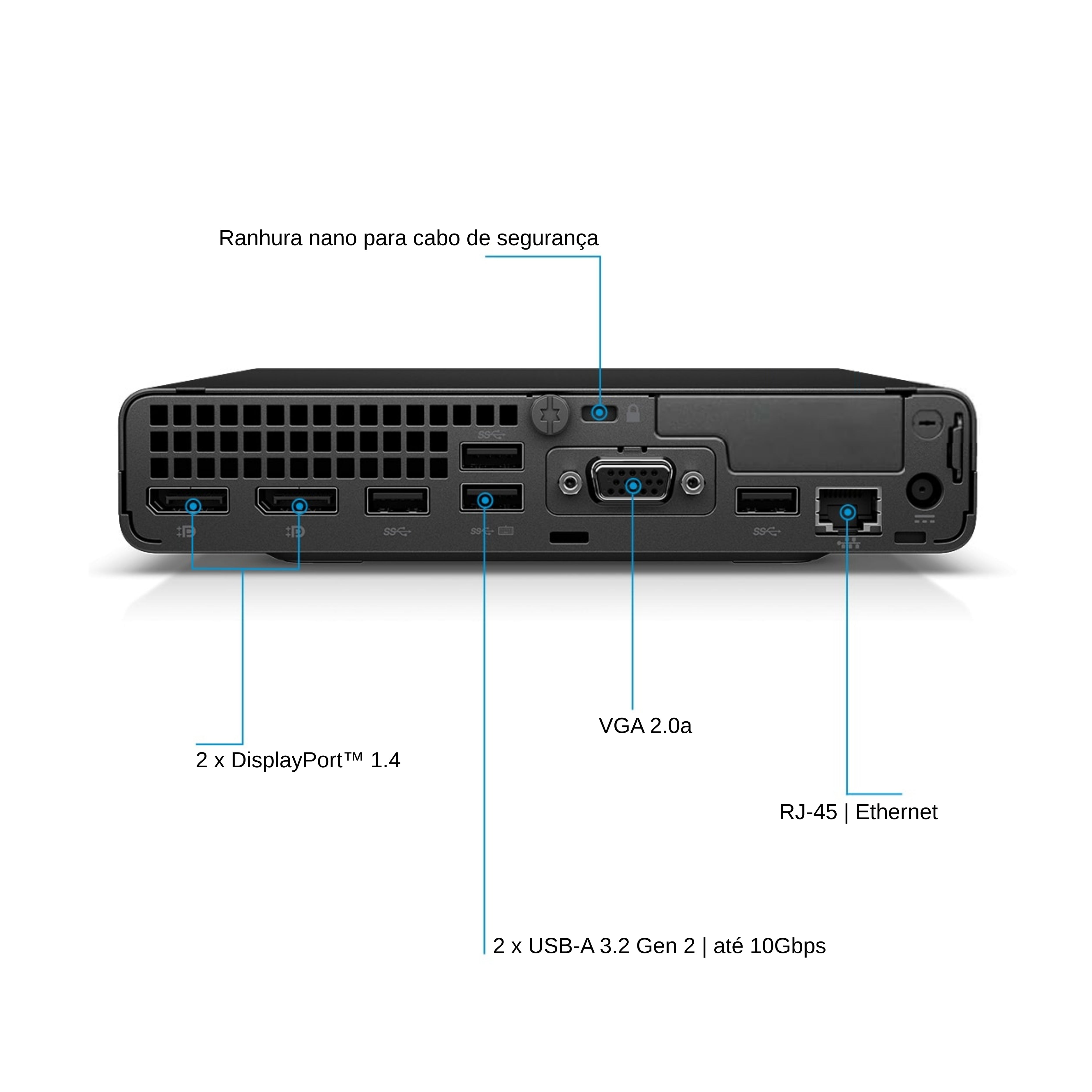 HP EliteDesk 800 G6 Mini i5 (10500) 16GB RAM 256GB SSD | 3.ª porta VGA | Wi-Fi Windows 11 Pro