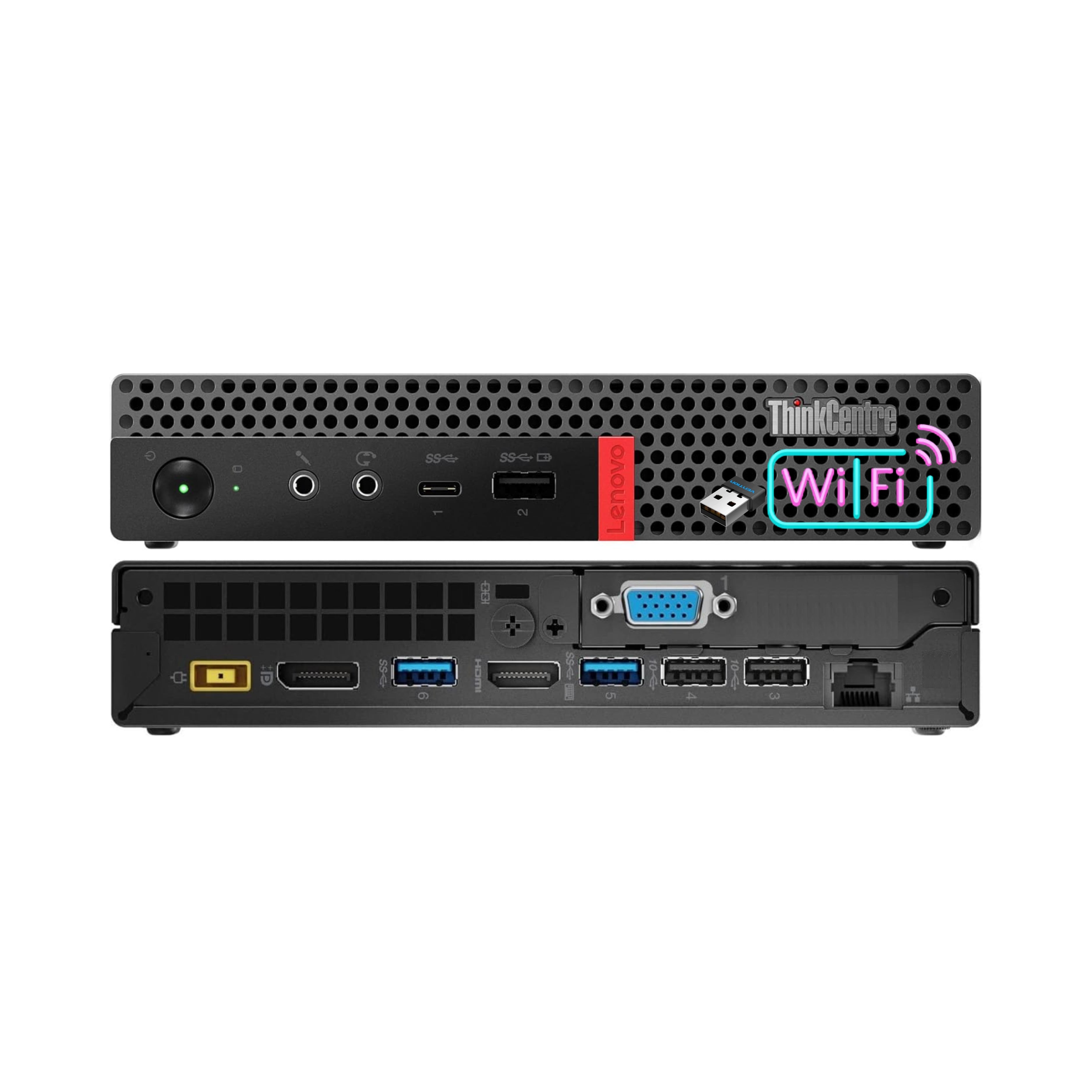 Lenovo ThinkCentre M920q Mini i5 (8500T) 8GB RAM 256GB SSD | 3.ª puerto VGA | Wi-Fi Windows 11 Pro