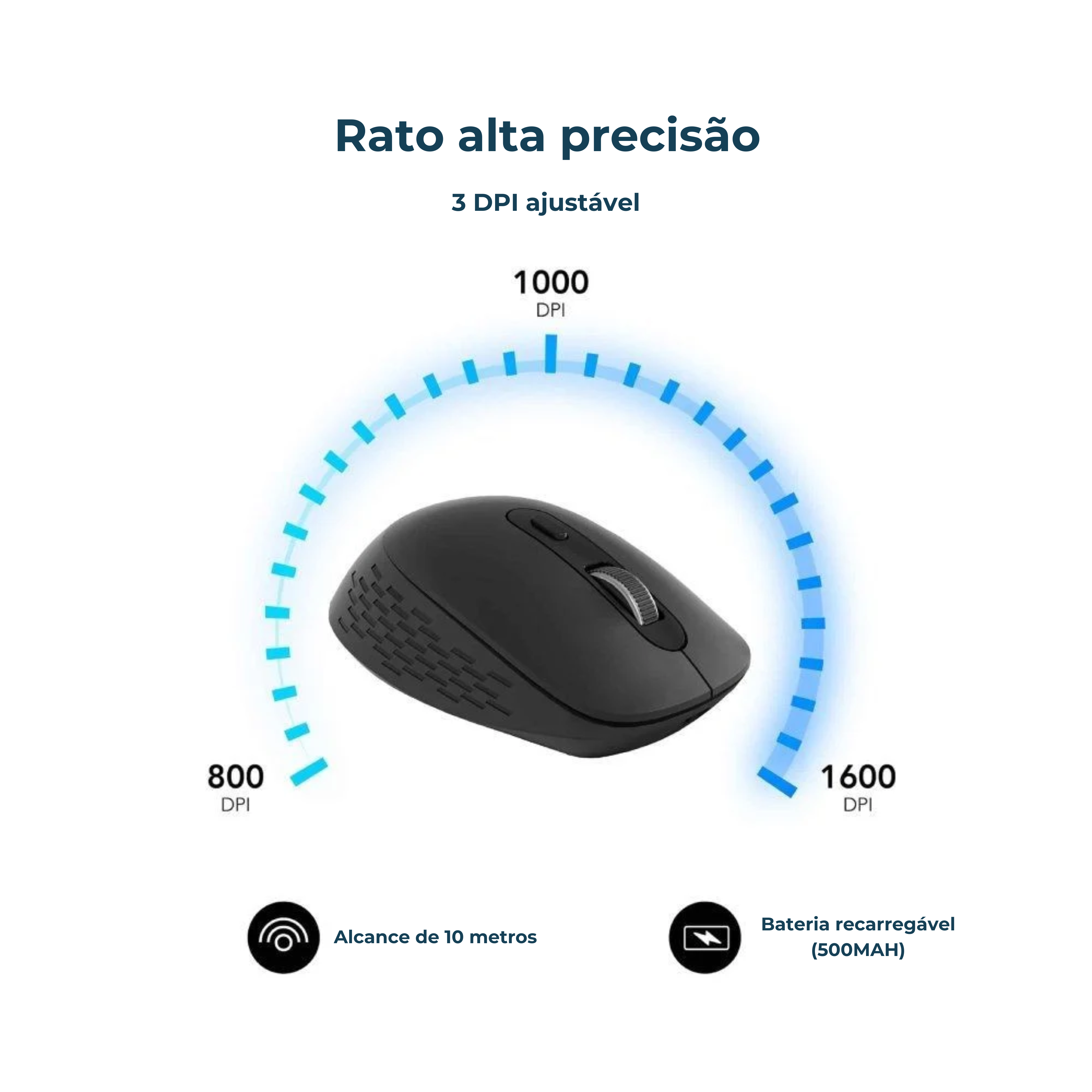 Rato Ergonómico sem fios Subblim Comfort Dual Bluetooth & recetor USB-A 2.4 GHz