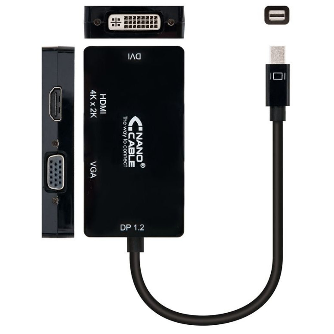 Adaptador Mini DisplayPort A VGA/DVI/HDMI Fêmea 4K